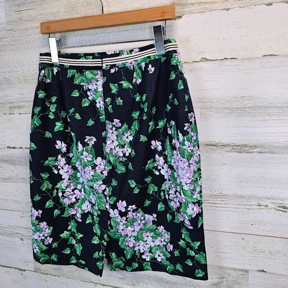 Talbots The Oprah Magazine Collection Floral Skirt Sz 12 Petite Navy Spring Chic - Picture 6 of 14